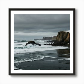 Black Sand Beach Art Print