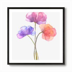 Watercolor Flowers Art Print