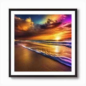 Sunset On The Beach 188 Art Print