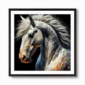 Polygonal Horse 6 Art Print