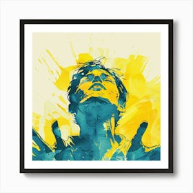 Man With His Hands Up Art Print