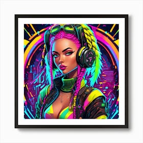 Neon Girl 13 Art Print