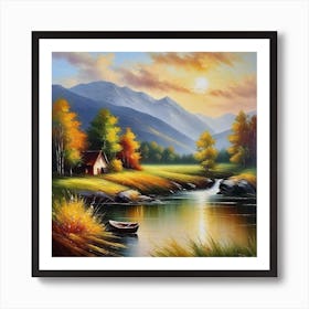 Sunset By The River 6 Art Print