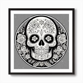 Mexican Skull Sticker 2d Cute Fantasy Dreamy Vector Illustration 2d Flat Centered By Tim Bur (15) Art Print