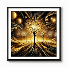 Golden Trees 2 Art Print