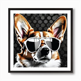 Corgi In Sunglasses 63 Art Print