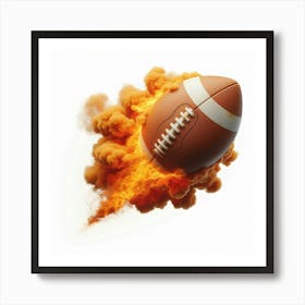 American Football Flames Art Print