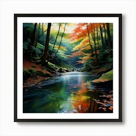 Watercolor Ohinemuri River Art Print