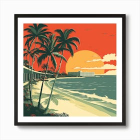 Sunset At The Beach 4 Art Print