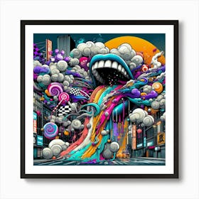 Psychedelic City 17 Art Print