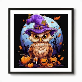 Halloween Owl Art Print