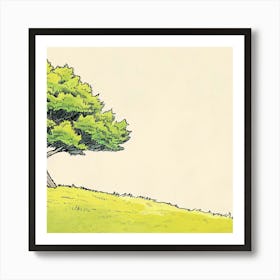 Tree On A Hill Art Print