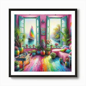 Colorful Living Room Art Print