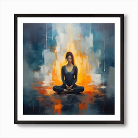 Women Meditating Abstracts By Csaba Fikker 4 Art Print