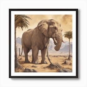 Egyptian Elephant Art Print