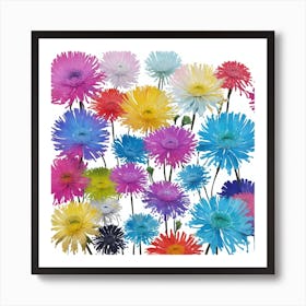 Colorful Daisies Art Print