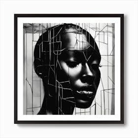 Black Woman In A Cage Art Print