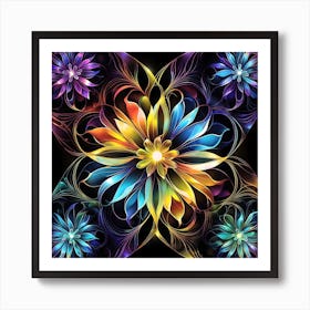 Psychedelic Flower Print Art Print