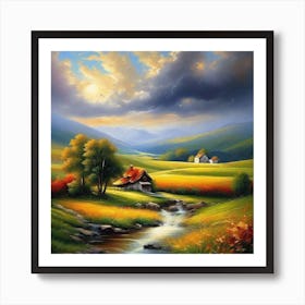 Farm In The Countryside 6 Art Print