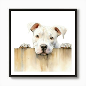 Dog Peeking Over Fence 8 Art Print