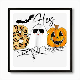 Halloween Spooky Ghost Funny Hey Boo Art Print