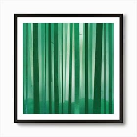 Green Bamboo Forest Art Print