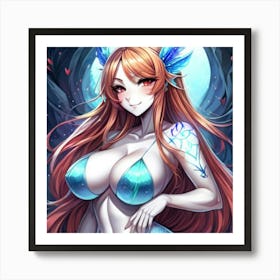 Sexy anime mermaid 04 Art Print