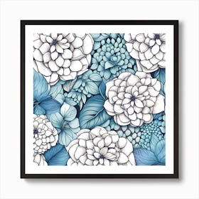 Seamless Floral Pattern 8 Art Print