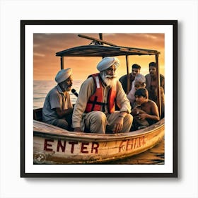 Man In Boat Art Print