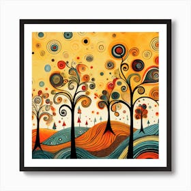 Abstract Tree Painting 2 Art Print