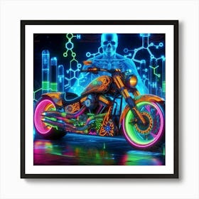 Neon Motorcycle Art Print