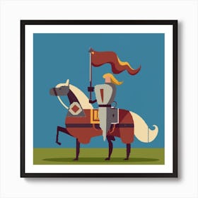 Pixel Art Medieval Knight Poster 4 Art Print