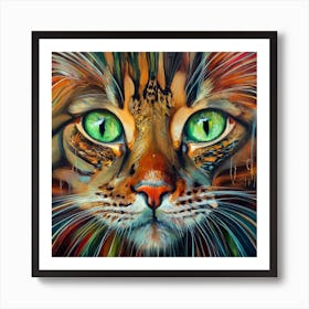 Cat With Green Eyes 4 Art Print