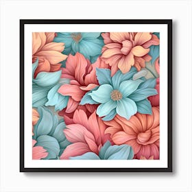 Pastel Flowers 2 Art Print