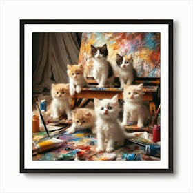 Kittens In The Studio 1 Art Print