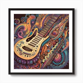 Psychedelic Guitar Art Print