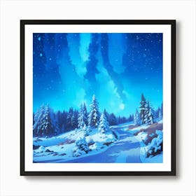 Winter Night Sky Art Print