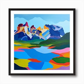 Colourful Abstract Torres Del Paine National Park Patagonia 4 Art Print