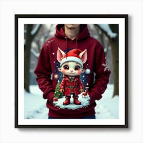 Santa Cat 1 Art Print