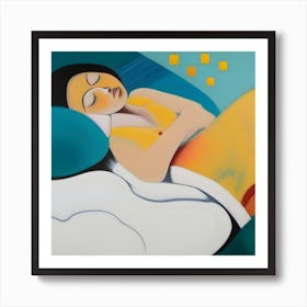 Dreaming Young Woman Sleeping Art Print