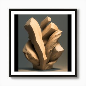 Abstract Wood Sculpture Art Print