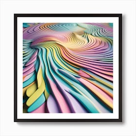3D Illusion Pastel Colors Art Print