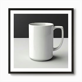 Mock Up Mug Blank Plain White Ceramic Customizable Unadorned Empty Clean Simple Minimal (2) Art Print