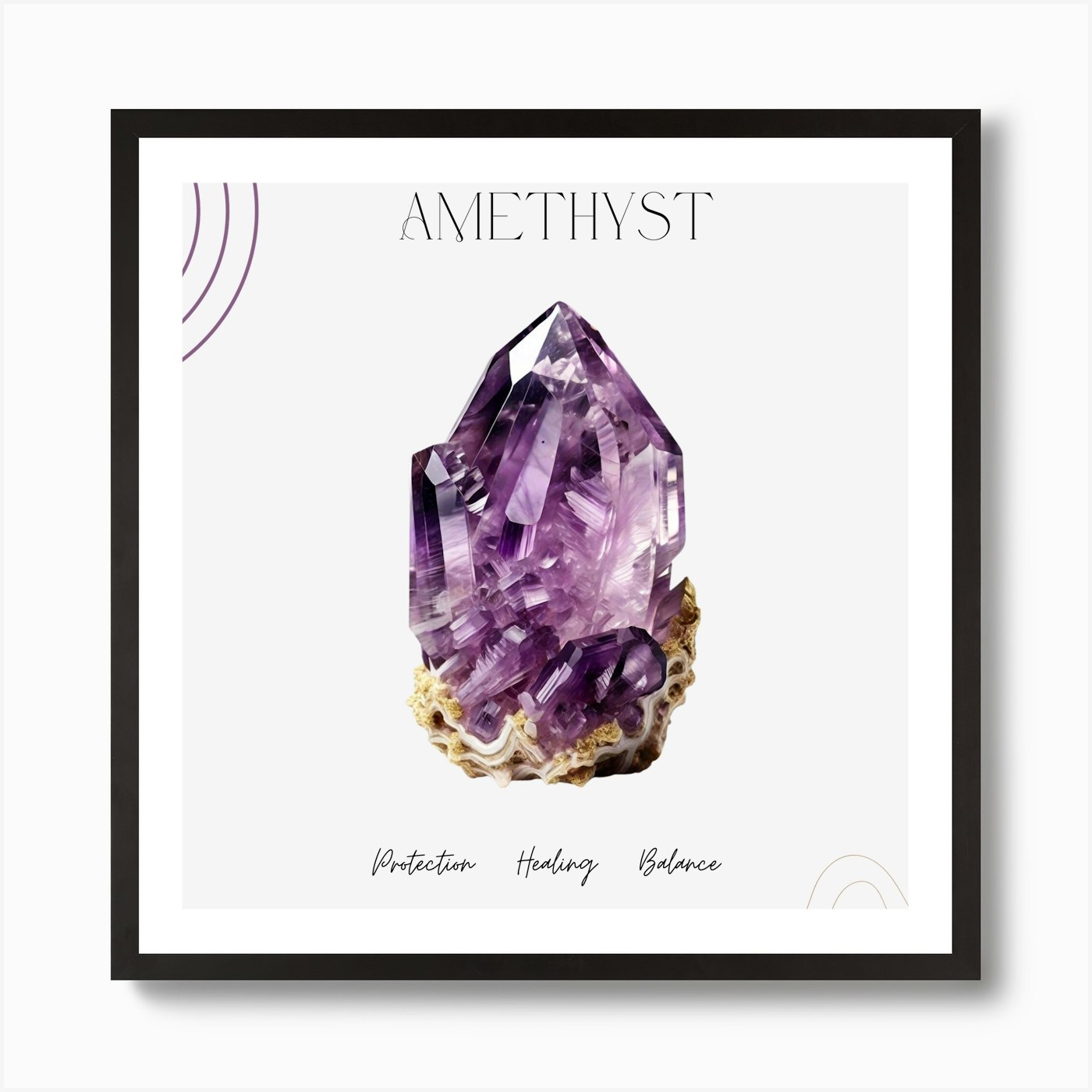 Amethyst Crystal Art Print by Lillian Cuda