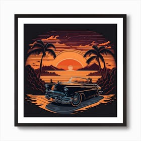 Sunset At The Beach Art Print