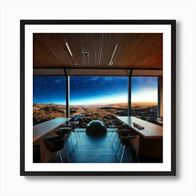 Firefly Futuristic Nordic Coffee Shop With A Cosmic View 60606 (2) Art Print