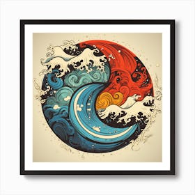 Yin And Yang Symbol Art Print