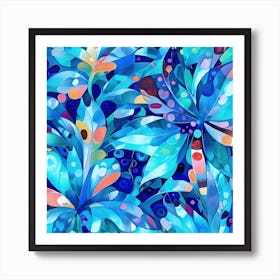 Blue Botanical Art Print