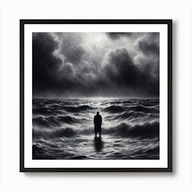 Man In The Water 1 Art Print