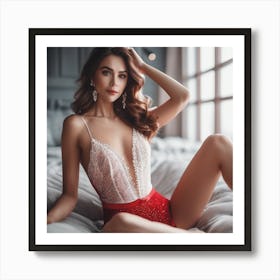 beautiful woman in lingerie 4 Art Print